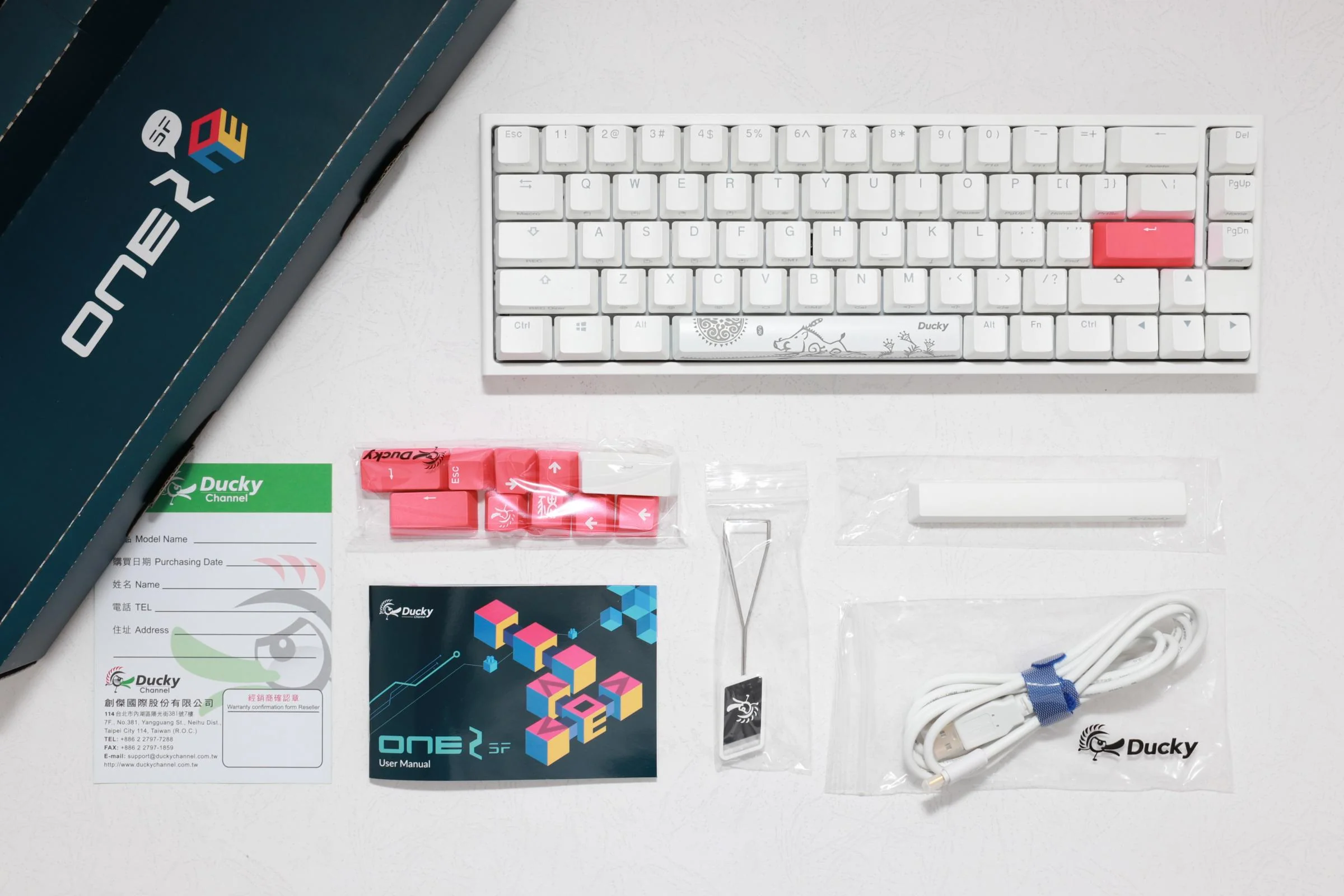 Ducky One 2 SF RGB Pure White 65% Double Shot PBT Mechanical Keyboard - Image 9