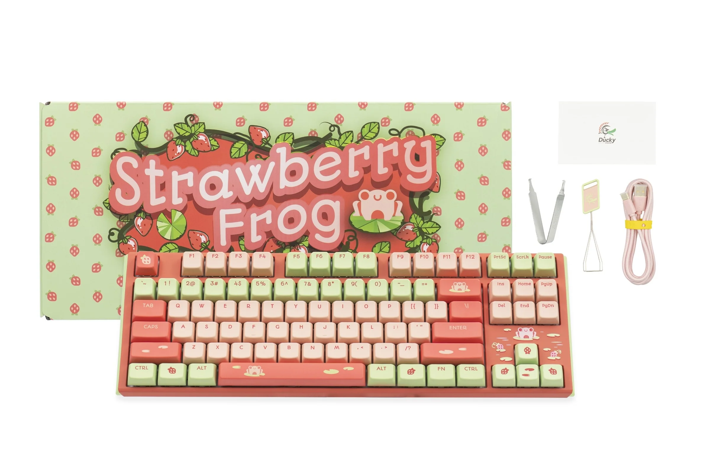 Ducky x MK Strawberry Frog One 3 TKL Hotswap RGB Keyboard w/ Quack Mechanics - Image 9