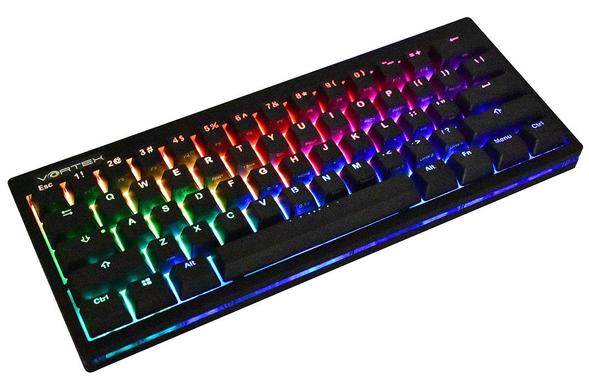 Vortex POK3R Black LE Blue Border RGB LED 60% Double Shot PBT Mechanical Keyboard - Image 10