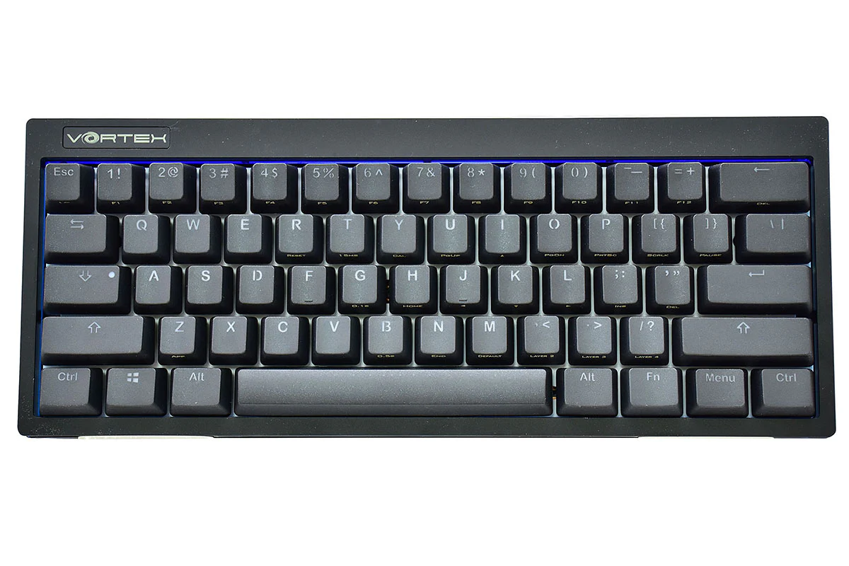 Vortex POK3R Black LE Blue Border RGB LED 60% Double Shot PBT Mechanical Keyboard - Image 3
