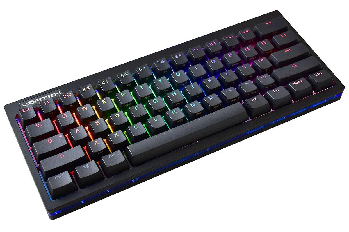 Vortex POK3R Black LE Blue Border RGB LED 60% Double Shot PBT Mechanical Keyboard - Image 9